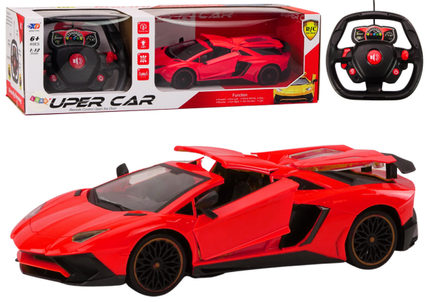 Mamido Dálkově ovládané sportovní auto RC 1:12 s otevíracími dveřmi červené