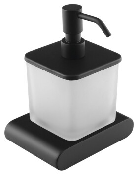 SAPHO - FLORI dávkovač mýdla, 300ml, mléčné sklo, černá mat RF019/15