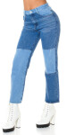 Trendy patchworkový vzhled Boyfriend Jeans denimblue