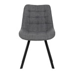 Židle jídelní, šedá látka, nohy černý kov