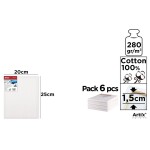 Artix Hobby bavlněné malířské plátno 20 x 25 cm, pack 6 ks