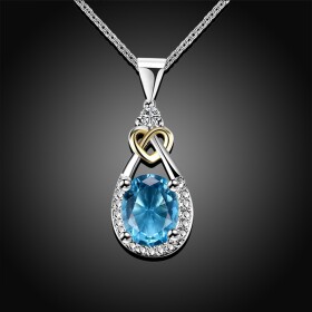 Náhrdelník Swarovski Elements Santini - Luxus a Elegance, Světle modrá 44 cm + 5 cm (prodloužení)