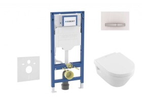 GEBERIT - Duofix Set předstěnové instalace, klozetu Architectura a sedátka softclose, tlačítko Sigma50, alpská bílá SANI11CK3107