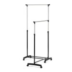 Věšák dvouramenný, černý plast.