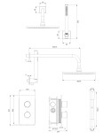 OMNIRES - CONTOUR termostatický podomítkový sprchový systém antracit /AT/ SYSCT11AT