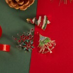 Vánoční brož Swarovski Elements Fionnita - vánoční stromeček, Barevná/více barev