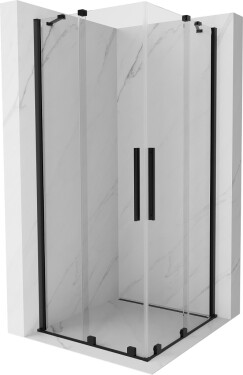 MEXEN/S - Velar Duo čtvercový sprchový kout 100 x 100, transparent, černá 871-100-100-02-70
