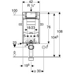 GEBERIT - Kombifix Předstěnová instalace pro závěsné WC, výška 1,08 m 110.300.00.5