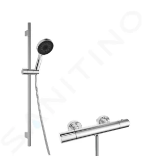 Kielle Sprchový set s termostatickou baterií, tyčí, hadicí a sprchovou hlavicí EcoSpare, chrom 20602SNT10