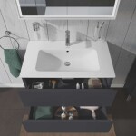 DURAVIT - L-Cube Umyvadlová skříňka 55x82x48 cm, 2 zásuvky, grafit mat LC624104949