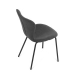 Židle jídelní, šedá látka, nohy černý kov