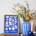 Bella Rose Plakát Family Treasures Beige / Blue 70 x 100 cm, modrá barva