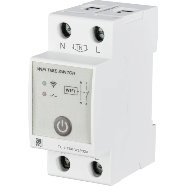 TRU COMPONENTS TC-GTS8-W2P32A TC-12485084 Wi-Fi spínač, 1 min - 24 h, 250 V/AC, 32 A, 1 ks