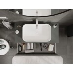 MEXEN/S - Orio koupelnová skříňka pod umyvadlo 100 cm s deskou, 2 zásuvky, grafit mat 91A10-10047-2-BFFC66