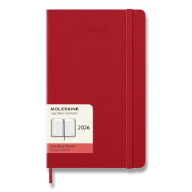 Diář Moleskine 2026 - tvrdé desky, L, denní, červený