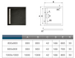 H K - Sprchový kout MELODY BLACK LINE R101, 100x100 se zalamovacími dveřmi včetně černé vaničky z litého mramoru MBLINER101/BLACKSTAR1010SET