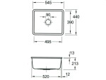 VILLEROY & BOCH - Keramický dřez Subway 60 SU Chromit podstavný 545 x 440 bez excentru 331001J0