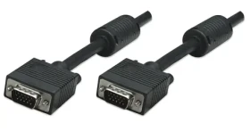 Manhattan SVGA kabel HD15 M/M černá / VGA kabel / Stíněný / Feritové jádro / 1,8 m (317757)