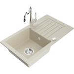 MEXEN/S - Pablo granitový dřez 1-miska včetně baterie Carla, béžová 6510-69-670700-00