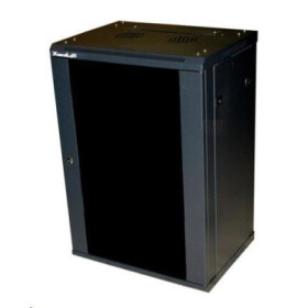 XtendLan 19" nástěnný rozvaděč 15U 600x450, nosnost 60 kg, skleněné kouřové dveře, rozložený, černý EDF_1030983