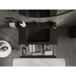 MEXEN/S - Rivel koupelnová skříňka 80 cm s umyvadlem Otis, 1 šuplík, reliéf , černá mat 91A20-08023-1-BF71-W18M71