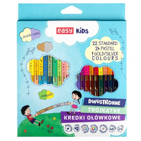 Školní pastelky Easy Kids oboustranné 24 / 48 barev 940191
