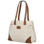 Trendy dámská koženková kabelka na rameno Remiga, krémová