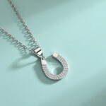 Stříbrný náhrdelník PODKOVA pro štěstí - stříbro 925/1000, Stříbrná 40 cm + 5 cm (prodloužení)