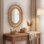 REA - Nástěnné zrcadlo Boho 57CM QDJ5749 HOM-02819