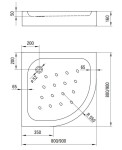 DEANTE - Funkia bílá - Akrylátová sprchová vanička, půlkulatá, 90 cm KTA_053B