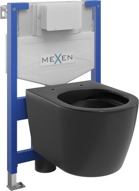 MEXEN/S - WC předstěnová instalační sada Fenix XS-F s mísou WC Carmen, černá mat 6803388XX85