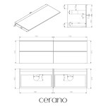 CERANO - Koupelnová skříňka Velora - bílá matná, úchytka zlatá + deska pod umyvadlo Navira Slim - 18 mm - 160x54,8x46,5 CER-665188