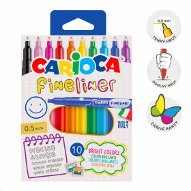 Carioca Fineliner - sada, 0,5 mm, 10 ks, mix barev