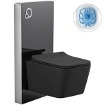 CERANO - Kompletní WC set Modul/Forte - černá matná - integrované WC tlačítko - pneumatický modul - 51x36 CER-979851
