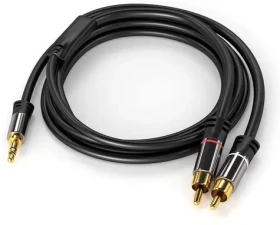 PremiumCord HQ kabel Jack 3,5mm - 2x CINCH (kjqcin015) / Propojovací kabel / Stereo / Stíněný / M/M / 1,5m (kjqcin015)