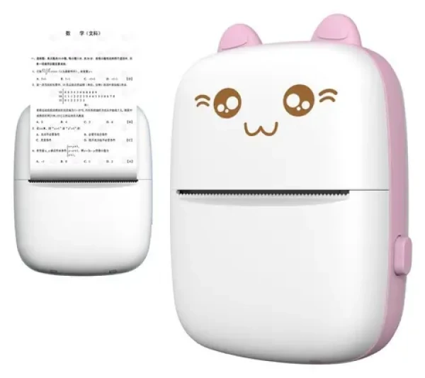 Hurtel HURC9 Kitty Mini růžová / Mobilní termotiskárna / Bluetooth / aplikace