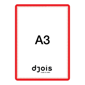 Djois magnetický rámeček - Magneto Solo, A3, červený, 2 ks