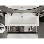 MEXEN/S - Rivel koupelnová skříňka 120 cm s umyvadlem Vela, 2 zásuvky, reliéf , grafit mat/bílá mat - 91A20-12047-2-BFF66-W23M 91A20-12047-2-BFF66-W23M01