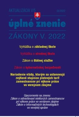 Aktualizácia V/5 2022 štátna služba, informačné technológie verejnej správy