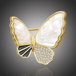 Exkluzivní brož se zirkony Antonella Gold - motýl, Zlatá