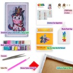 Antistresové omalovánky TSvetnoy TSvetnoy, LC044e, Diamond painting - diamantové malování, 20 x 30 cm, Jednorožec Indián