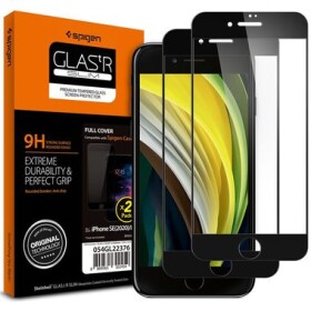 Spigen Glass FC tvrzené sklo pro Apple iPhone SE 8 7 černá / 2ks (AGL01315)