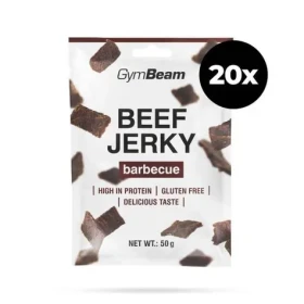 Sušené maso Beef Jerky - GymBeam (barbecue, 20 x 50 g) (35542-11-20x50g-barbecue)