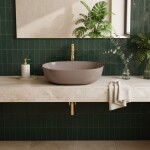 REA - Umyvadlo na desku Lisa Beige Shiny REA-U6380