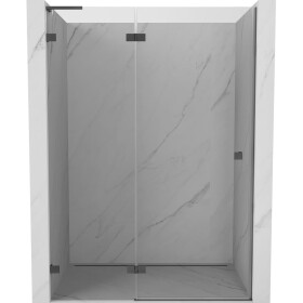 MEXEN/S - Lunar L sprchové dveře křídlové levé 135 cm, transparent, grafit metal 834L-135-000-95-00-L