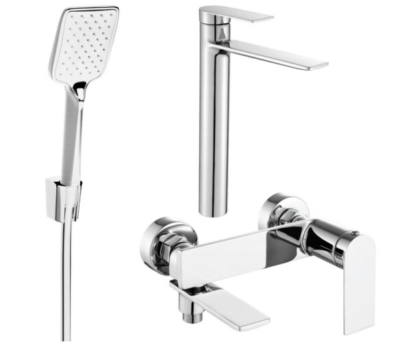 MEXEN - Zero SET umyvadlová + vanová baterie s příslušenstvím R62, chrom 71113R62-00