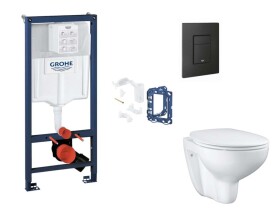 GROHE - Rapid SL Set předstěnové instalace, klozetu, sedátka SoftClose, tlačítka Even a sady pro vhazování tablet, phantom black SANI11BB5133