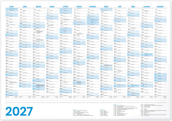 Roční kalendář 2027 Notique A2 59,4 × 42 cm