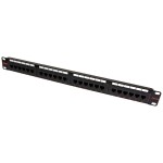 Intellinet 24-Port Cat6a Patchpanel geschirmt 1HE Kabeleinführung 90° abgewinkelt schwarz 24 portů patch panel 483 mm (1