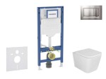 GEBERIT - Duofix Set předstěnové instalace, klozetu Arkas a sedátka softclose, tlačítko Sigma30, lakovaný chrom mat/chrom SANI11CA1113B
